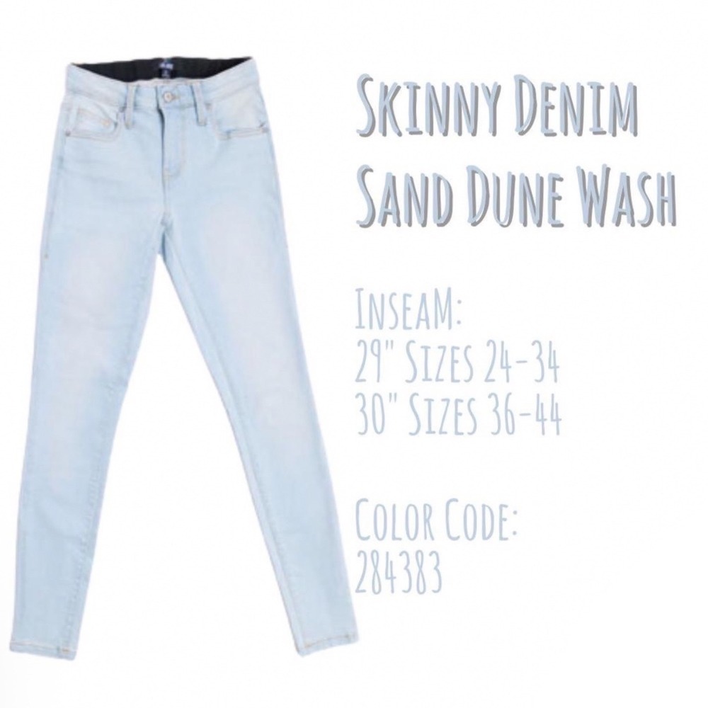 LuLaRoe Womens Skinny Jeans Size 36 36X30 Original Denim Sand Dune Wash Blue NWT